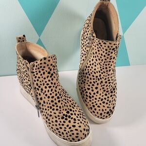 Soda Leopard Print Zip Up Ankle Boots
